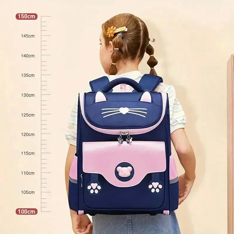 3D Cat Themed Burden Reducing Waterproof Backpack