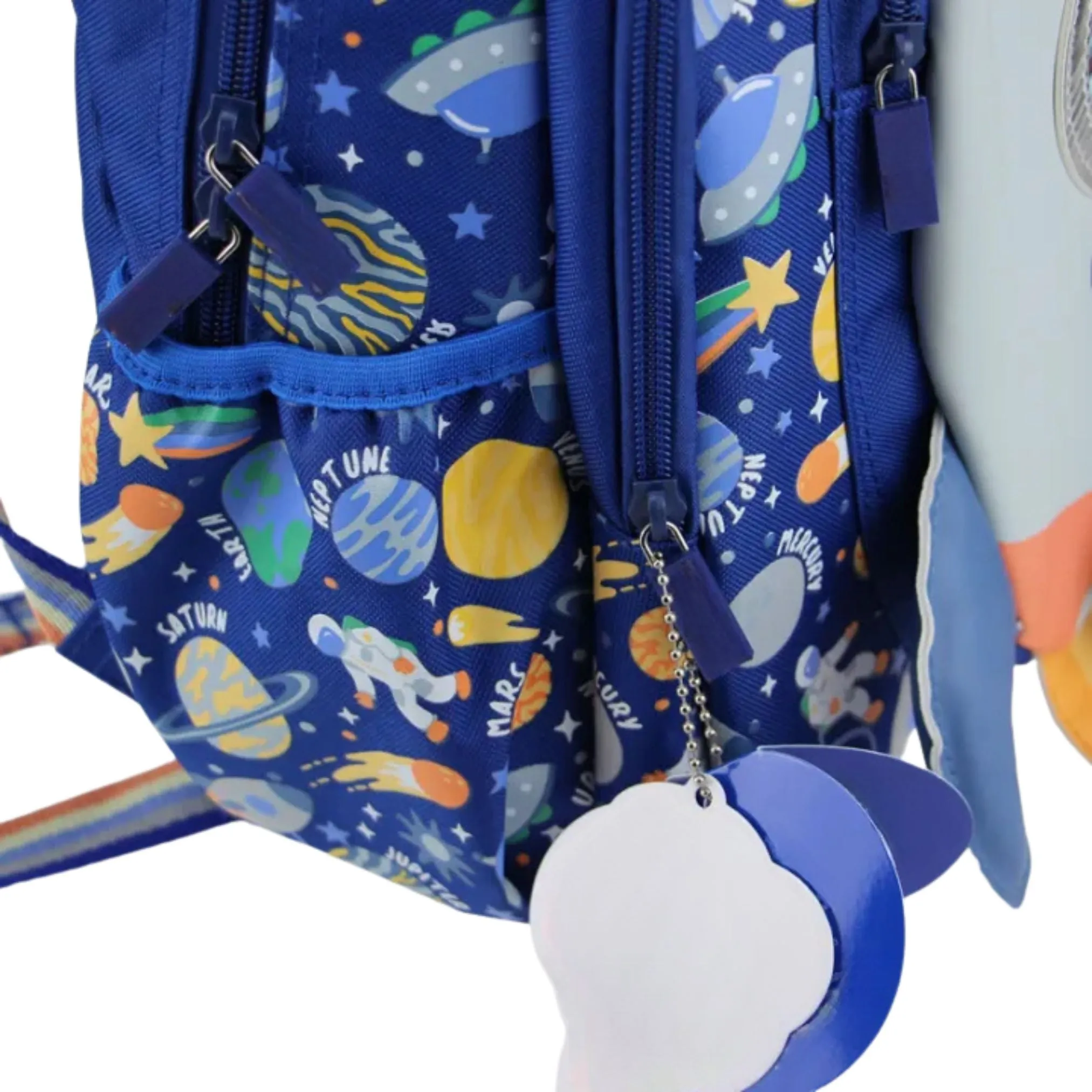 3D Design Backpack with Front Pocket for Kids (Rocket)