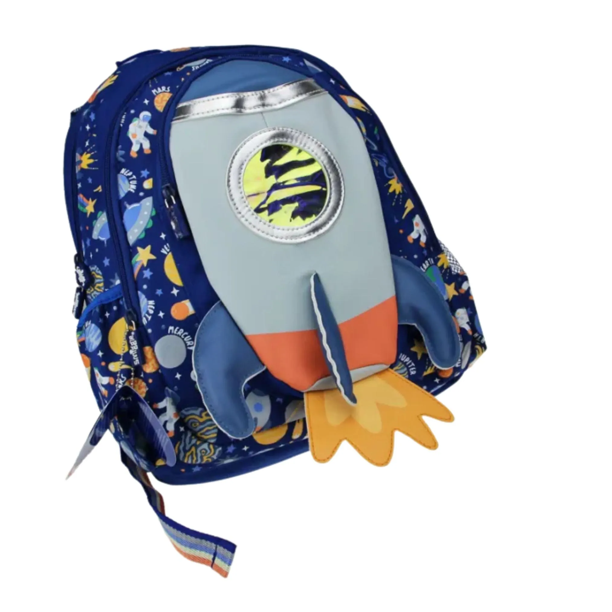 3D Design Backpack with Front Pocket for Kids (Rocket)