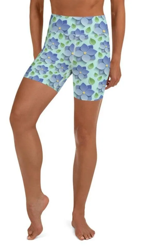 3D Floral Yoga Shorts