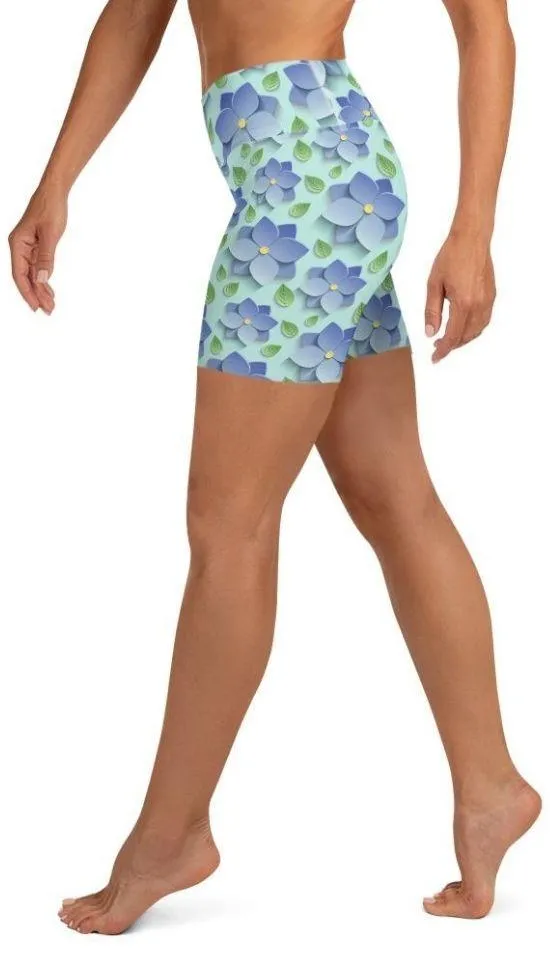 3D Floral Yoga Shorts