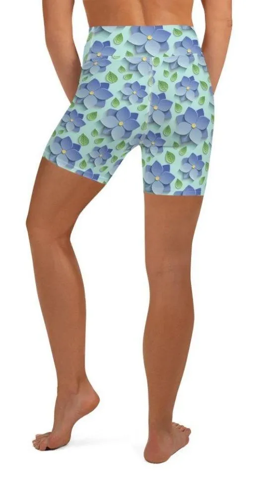 3D Floral Yoga Shorts