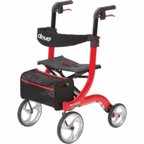 4 Wheel Rollator drive Nitro Red Adjustable Height Aluminum Frame Count of 1 By Drive Medical