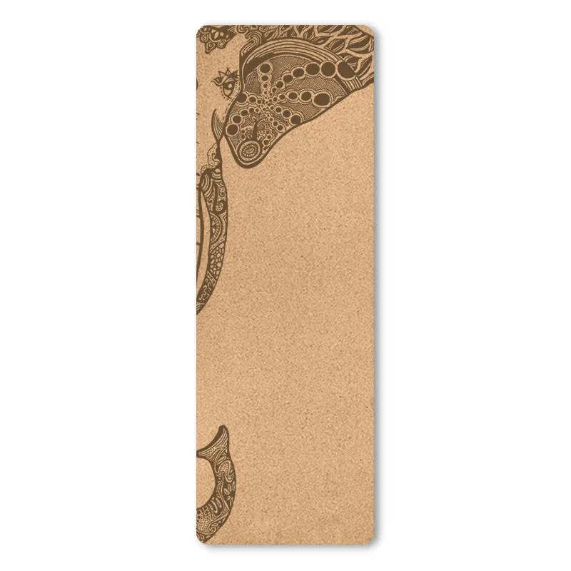 4mm Natural Cork TPE Printed Yoga Mat