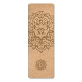 4mm Natural Cork TPE Printed Yoga Mat