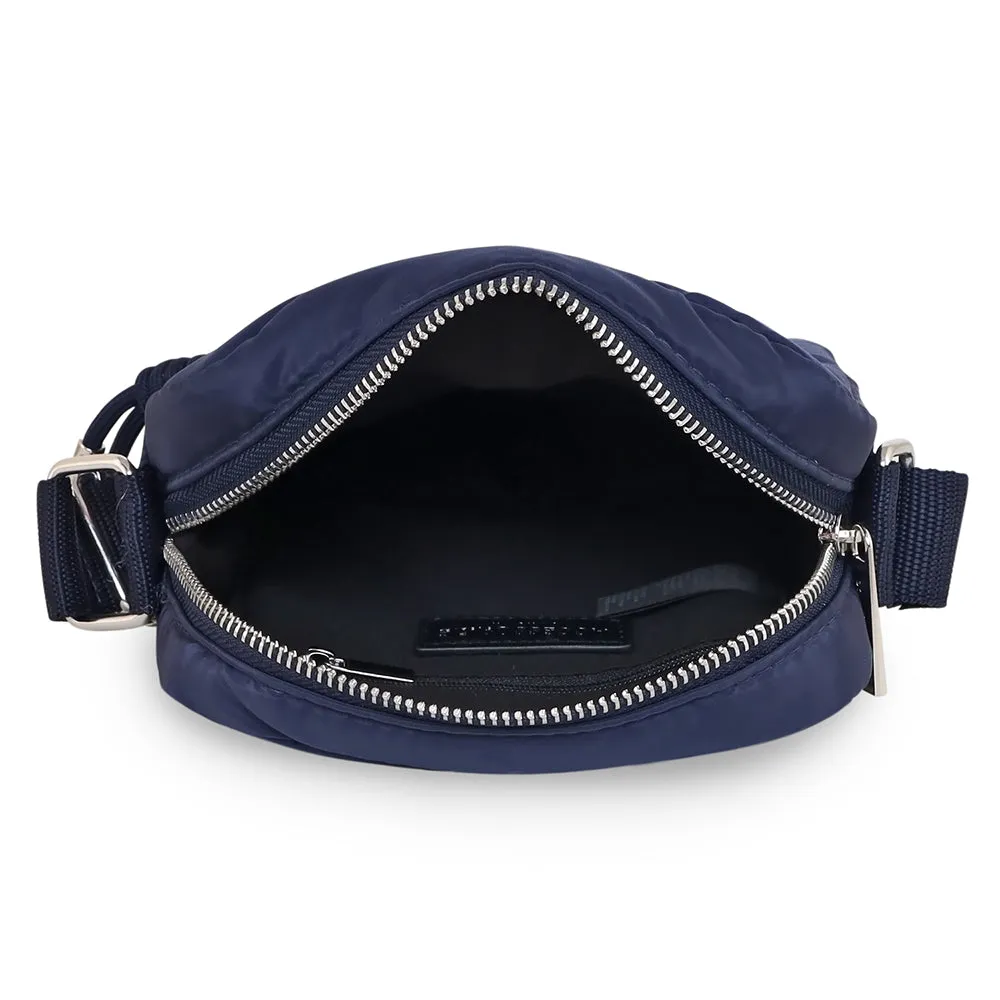 Accessorize London Women's Navy Recycled nylon messenger Sling Bag