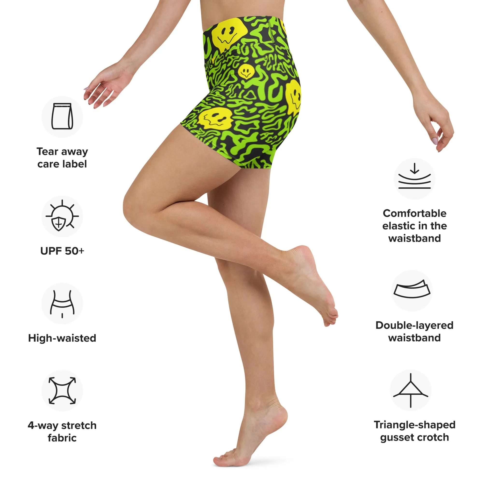 Acid Smilez Yoga Shorts