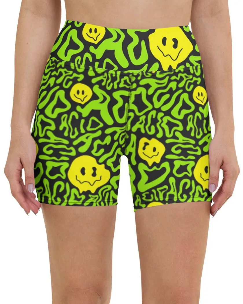 Acid Smilez Yoga Shorts