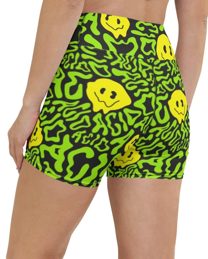 Acid Smilez Yoga Shorts