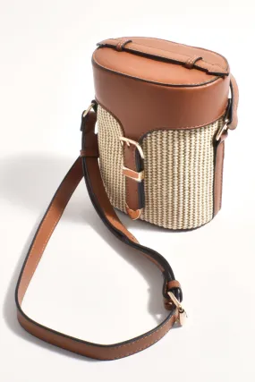 Adorne Rosa Basket Buckle Bag Tan