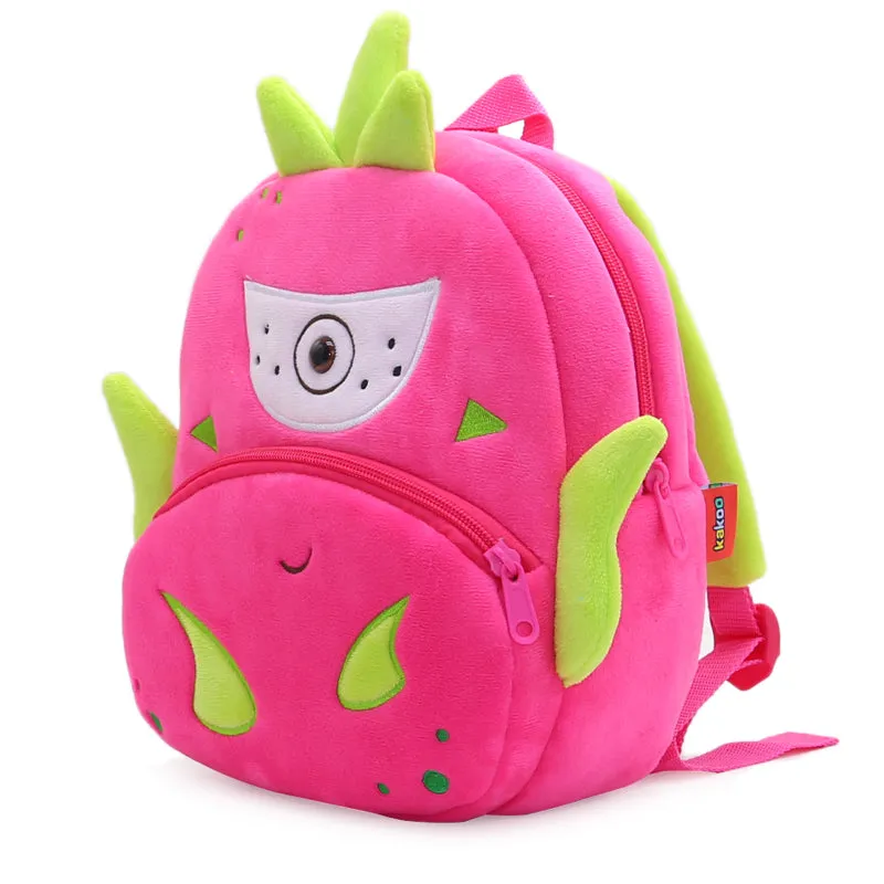 Anykidz 3D Rose Red Kids School Backpack Cute Cartoon Animal Style Children Toddler Plush Bag Perfect Accessories For Boys and Girls