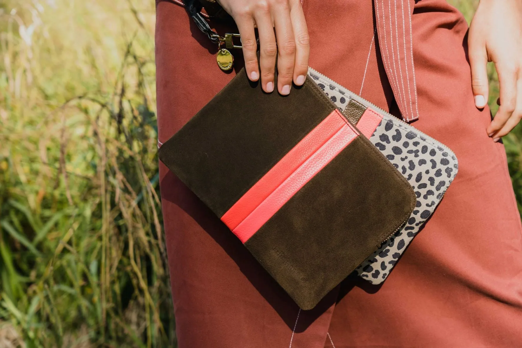 Arlington Milne - Paige Clutch Stripe - Khaki Multi