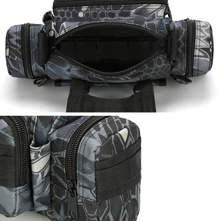 B04 Sports Outdoor Fishing Waterproof Waist Bag Photography Multifunctional Bag(Brown Python Pattern)