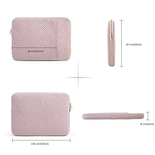 BAGSMART Laptop Sleeve Bag Compatible with MacBook Air/Pro, 13-13.3 inch Notebook, Compatible with MacBook Pro 14 Inch, MacBook Air M2 Sleeve 13 Inch, Repellent Protective Case with Pocket, Pink