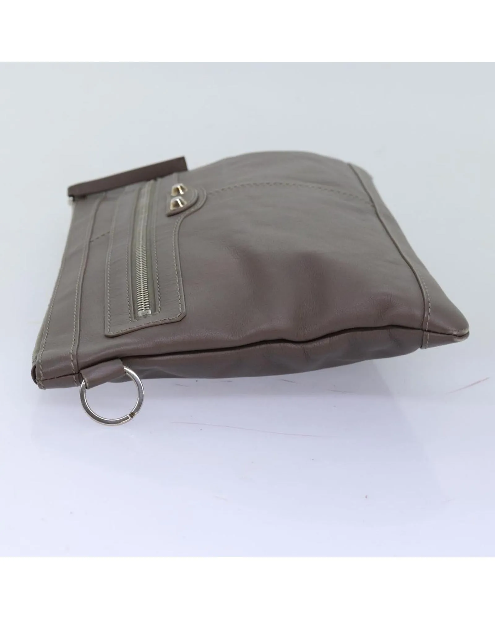 Balenciaga Everyday Clutch Taupe Leather