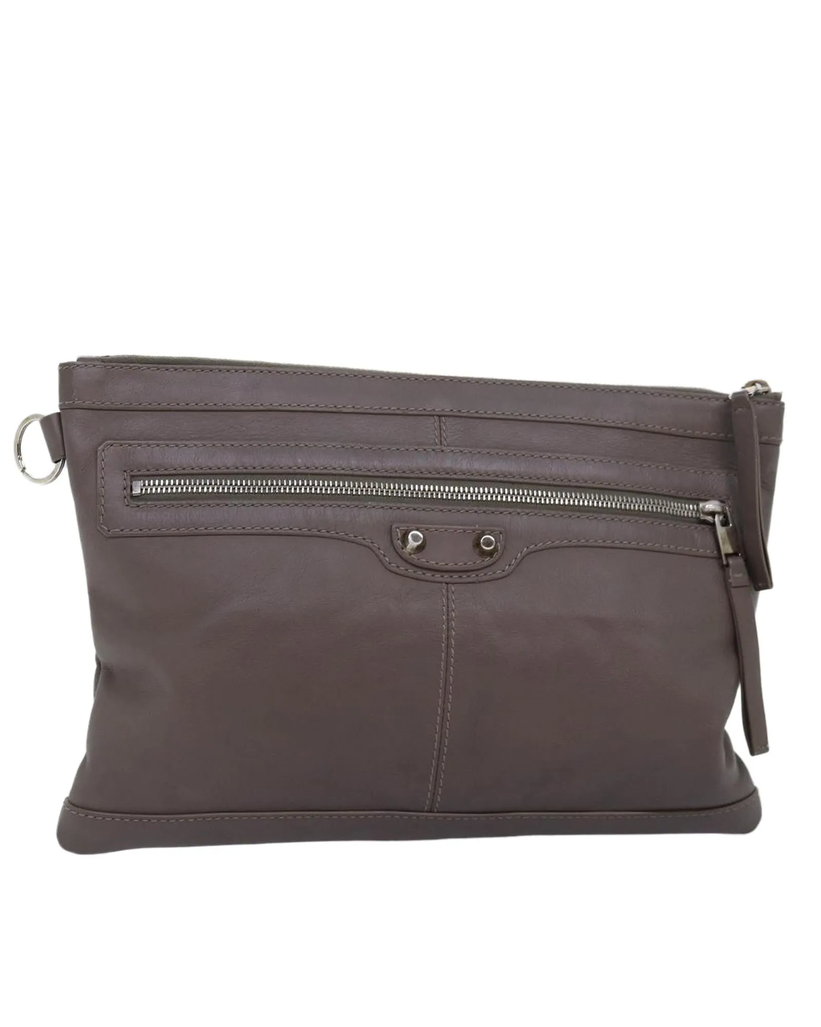 Balenciaga Everyday Clutch Taupe Leather