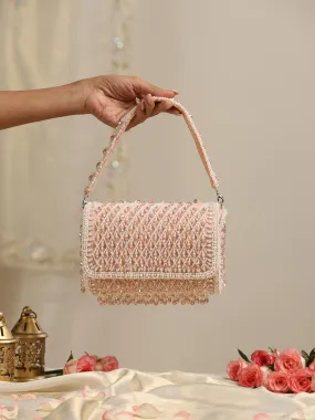 Beaded Cream and Pearl Clutch Bag