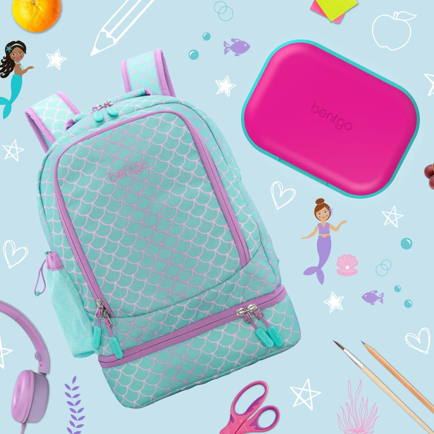 Bentgo Kids Chill Lunch Box & Prints Backpack