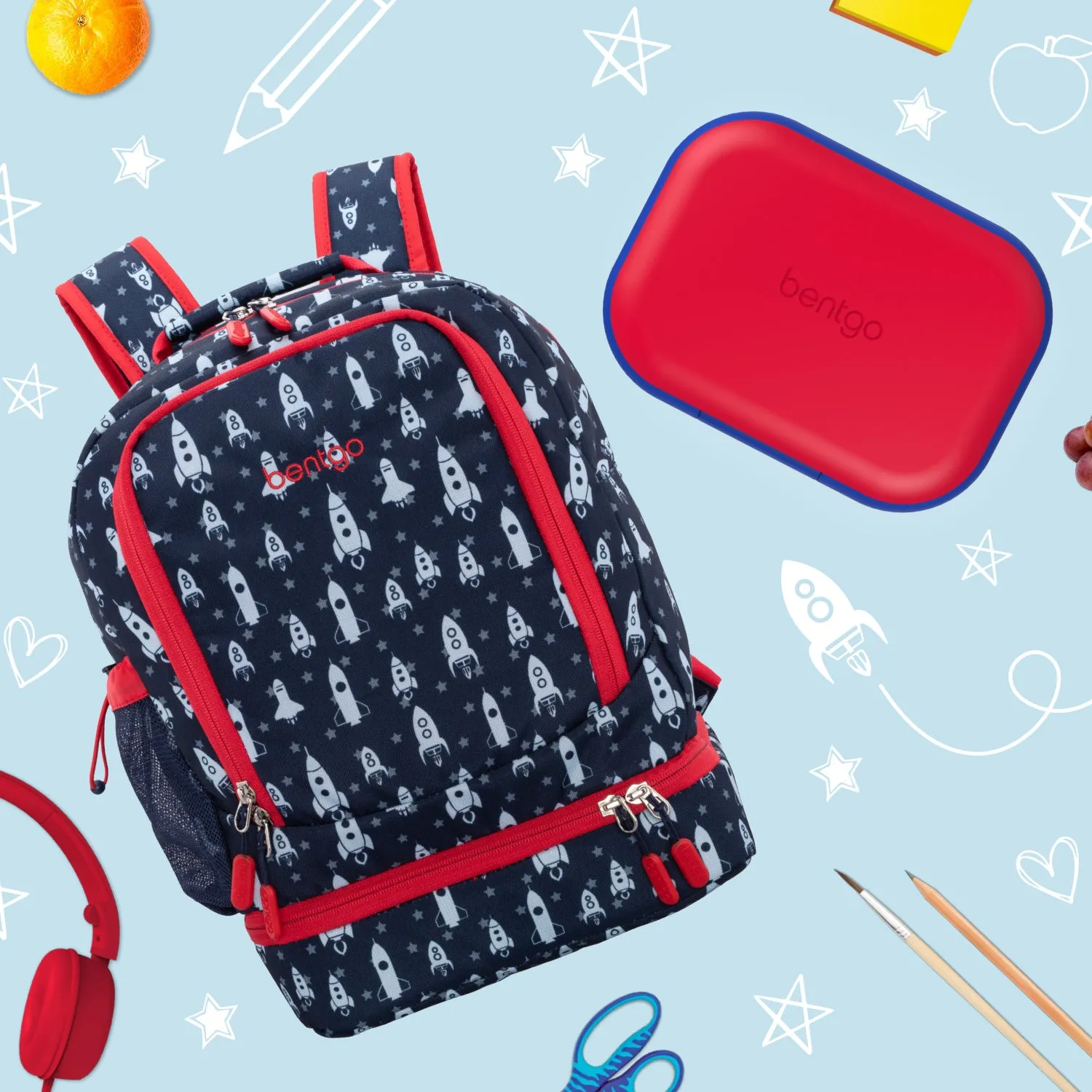 Bentgo Kids Chill Lunch Box & Prints Backpack