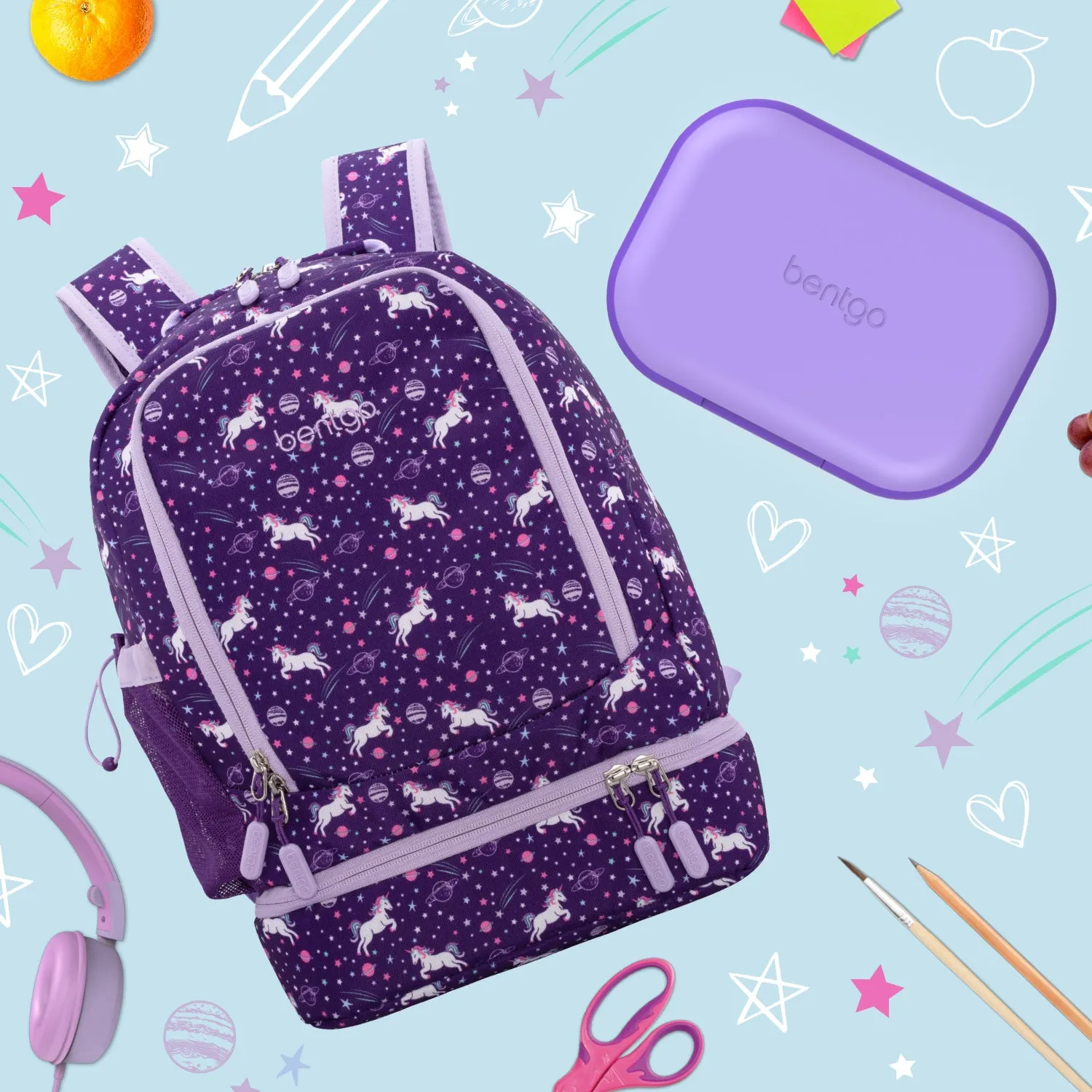 Bentgo Kids Chill Lunch Box & Prints Backpack