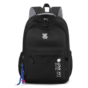 Black Student Schoolbag Junior High School Boys and Girls Backpack 1688-12