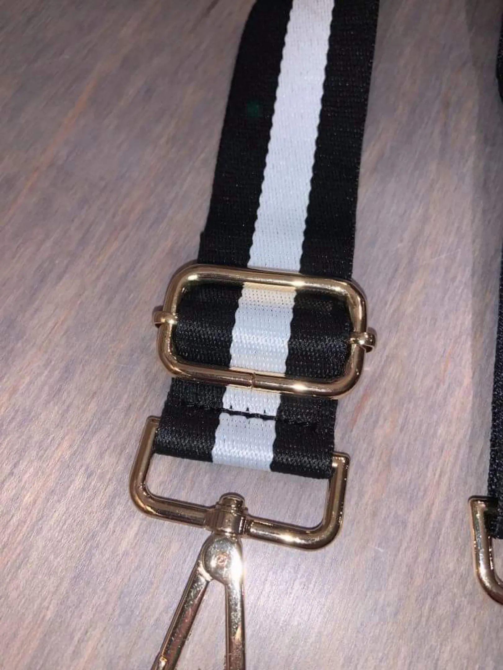 Black/White Stripe Adjustable Bag Strap