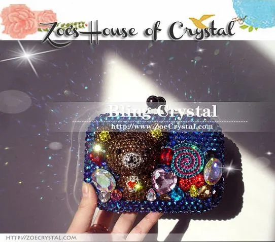 Bling and Sparkly Crystal Clutch with adorable Rillakuma