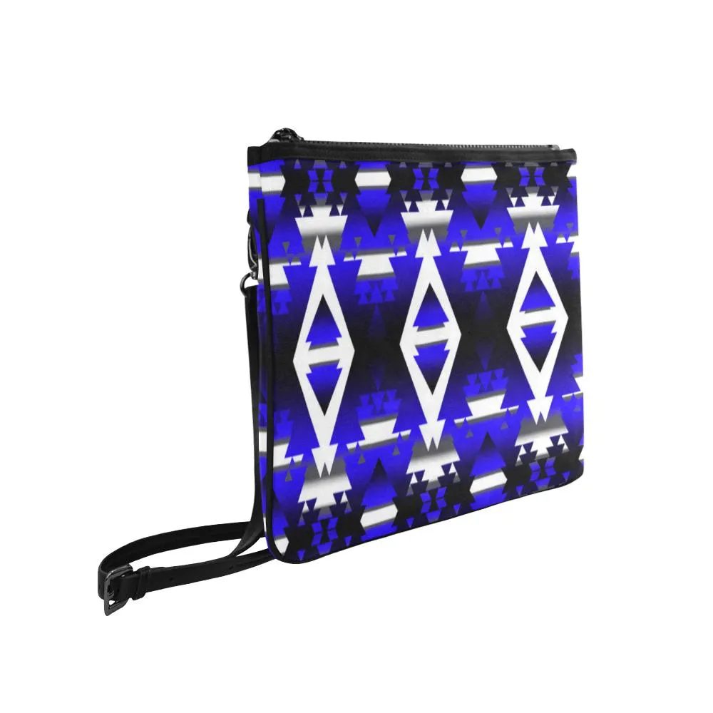 Blue Winter Camp Slim Clutch Bag