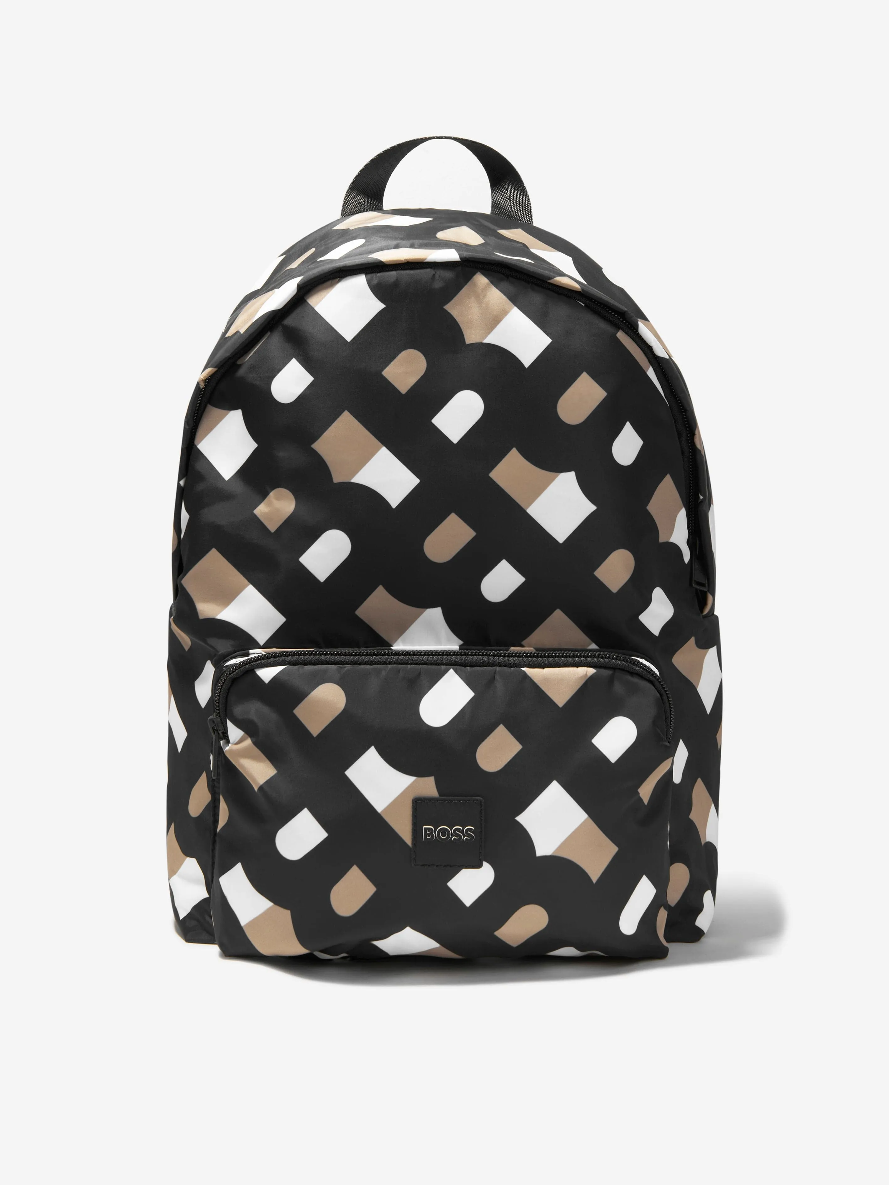 BOSS Kids Monogram Backpack In Brown