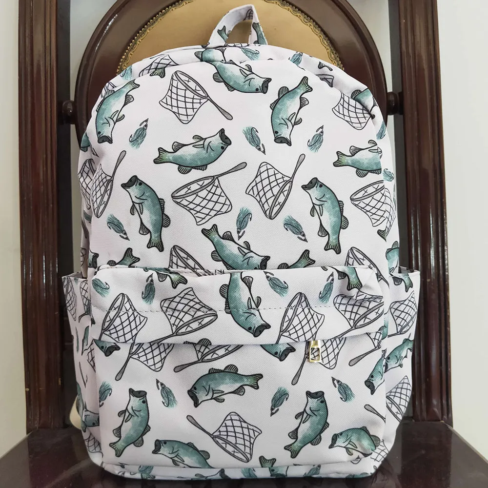 Boutique Kids Backpacks Fishing Print Cute Bags BA0123