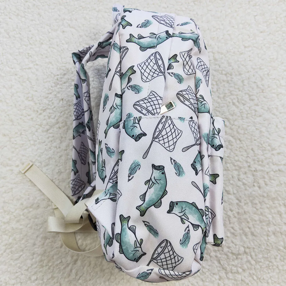 Boutique Kids Backpacks Fishing Print Cute Bags BA0123