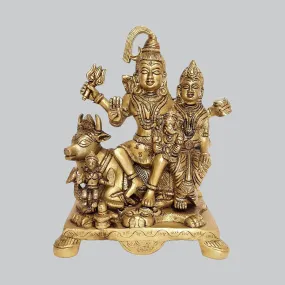 Brass Shiva Family with Nandi 8 in