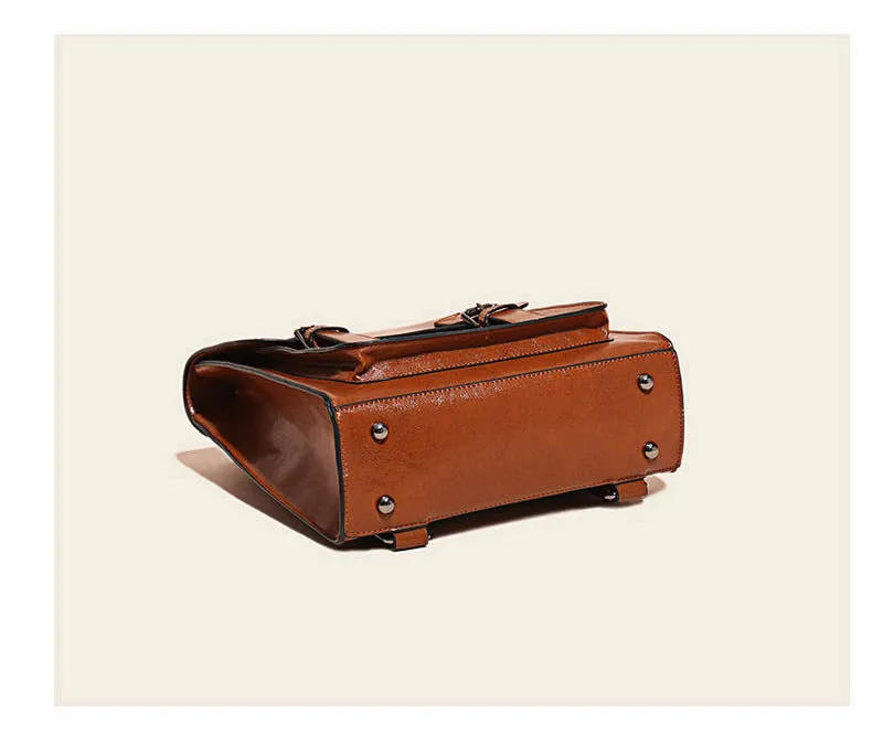 Brown Leather Backpack for Women