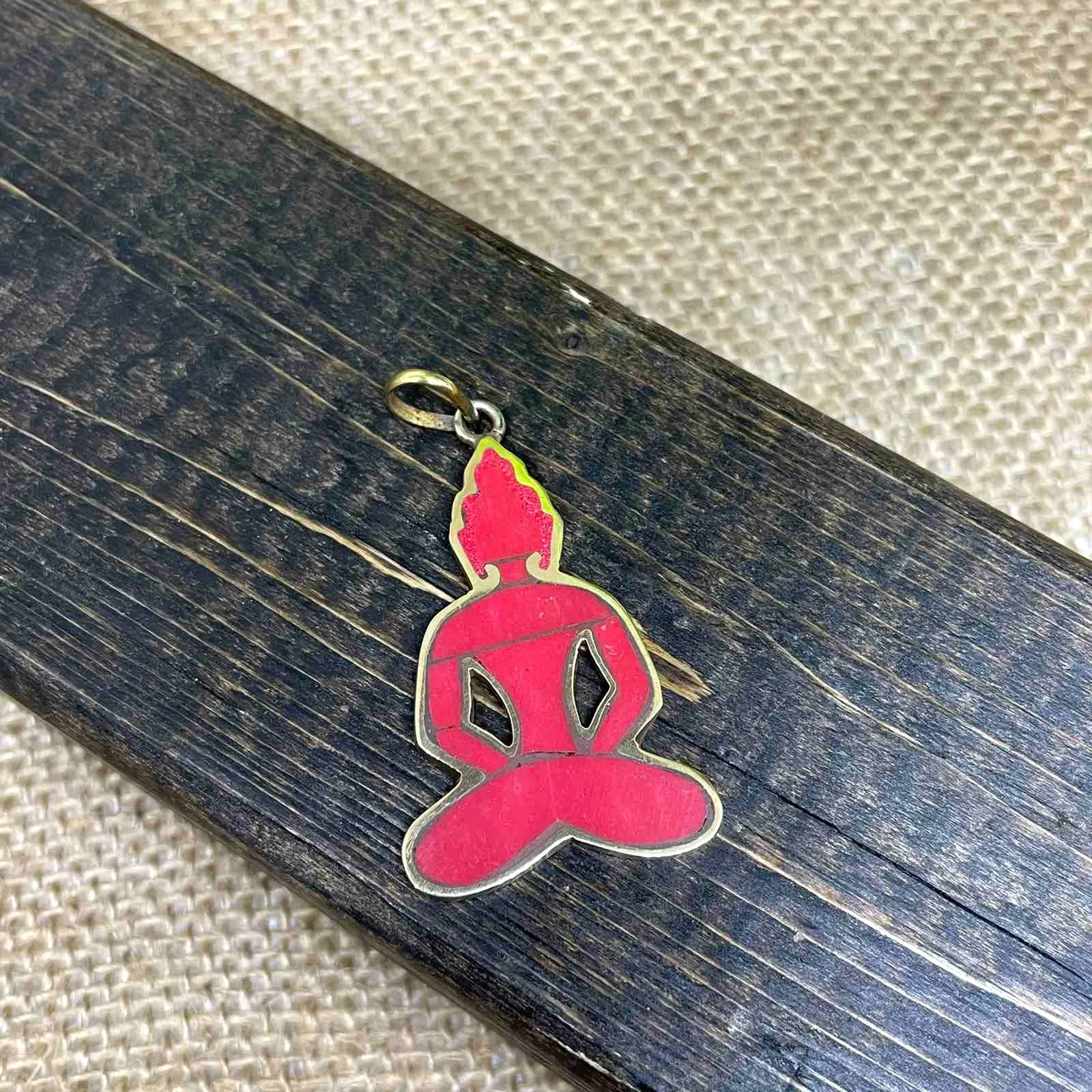 Buddha Pendant, Handmade Buddha Charm, Buddhist Amulet, Sitting Buddha Pendant, Protection Amulet, Yoga Gift, Zen Charm