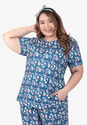 Bunnie Cute Prints Sleep Tee - Dark Blue