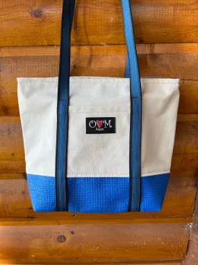 Canvas Zip Tote-Blue