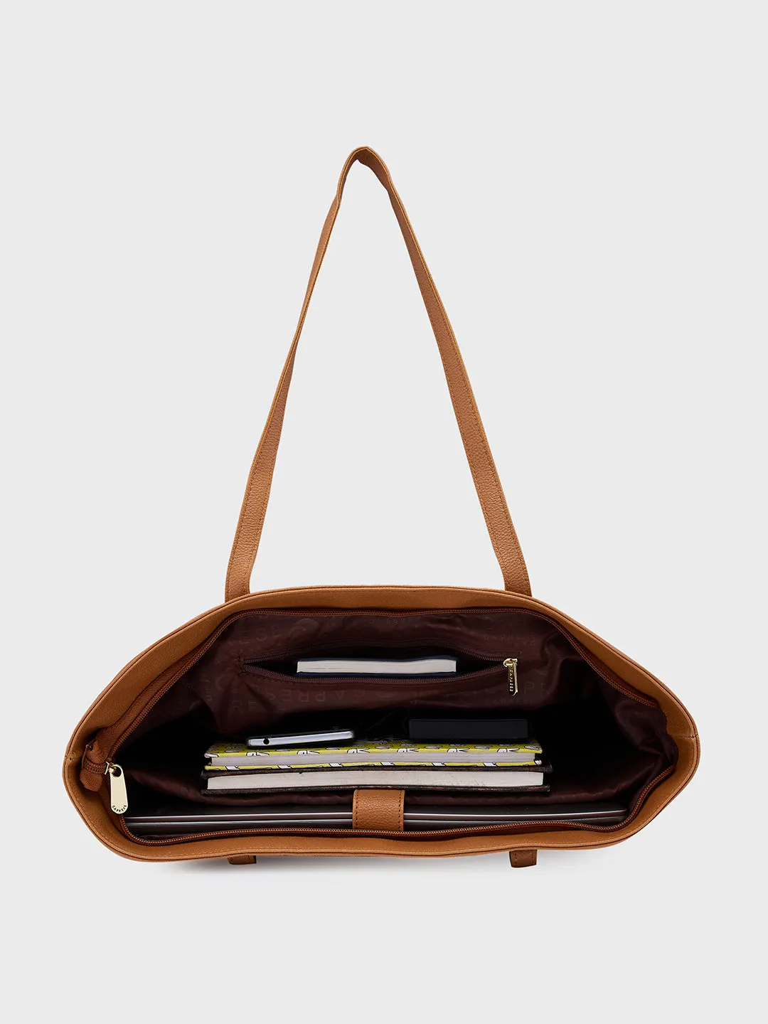 Caprese Amayra Laptop Tote Large Tan