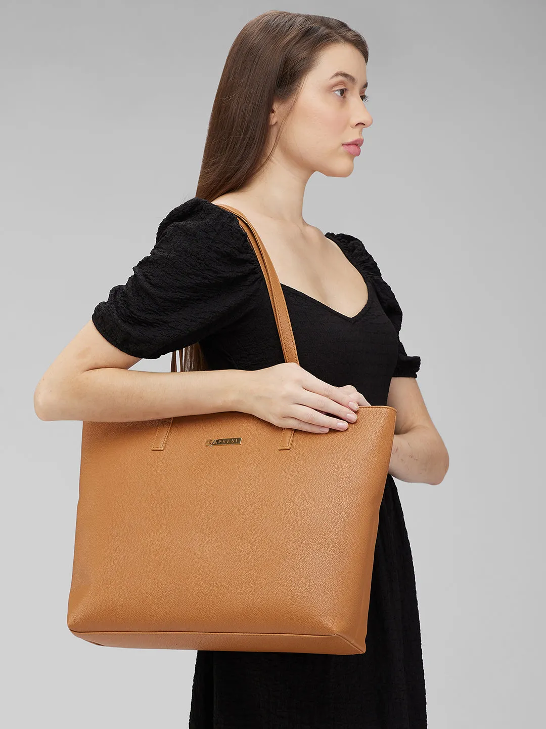 Caprese Amayra Laptop Tote Large Tan