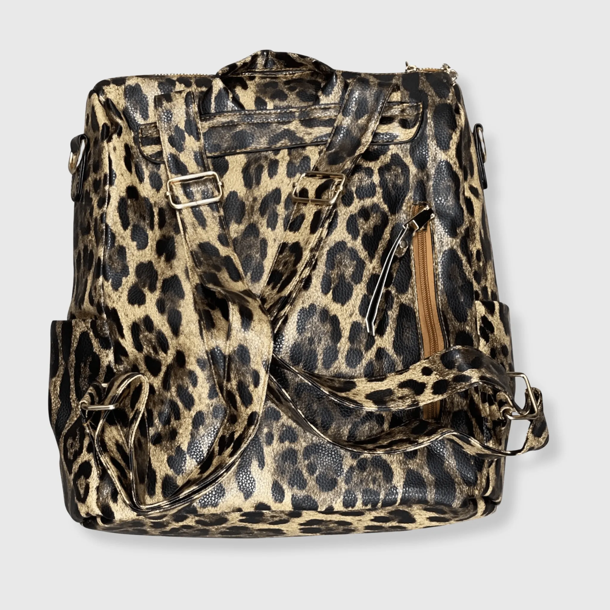 Cheetah Brown Leather Backpack