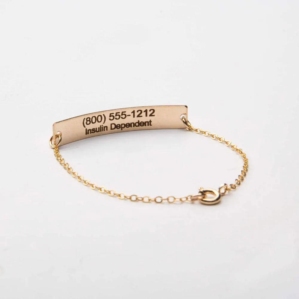 Chic and Beautiful Medical Alert Rectangle Bar Bracelet - CG425B_1.5X0.25. Starts at