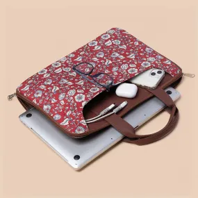 Chittoor Red Kalamkari L-Zippered Laptop Sleeve