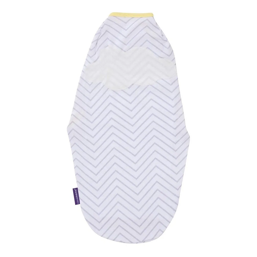 Clevamama Baby Swaddle to Sleep Wrap (White Chevron) - Newborn Size: 0-3 Months