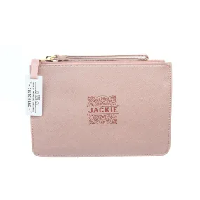 Clutch Bag With Handle & Embossed Text "Jackie"