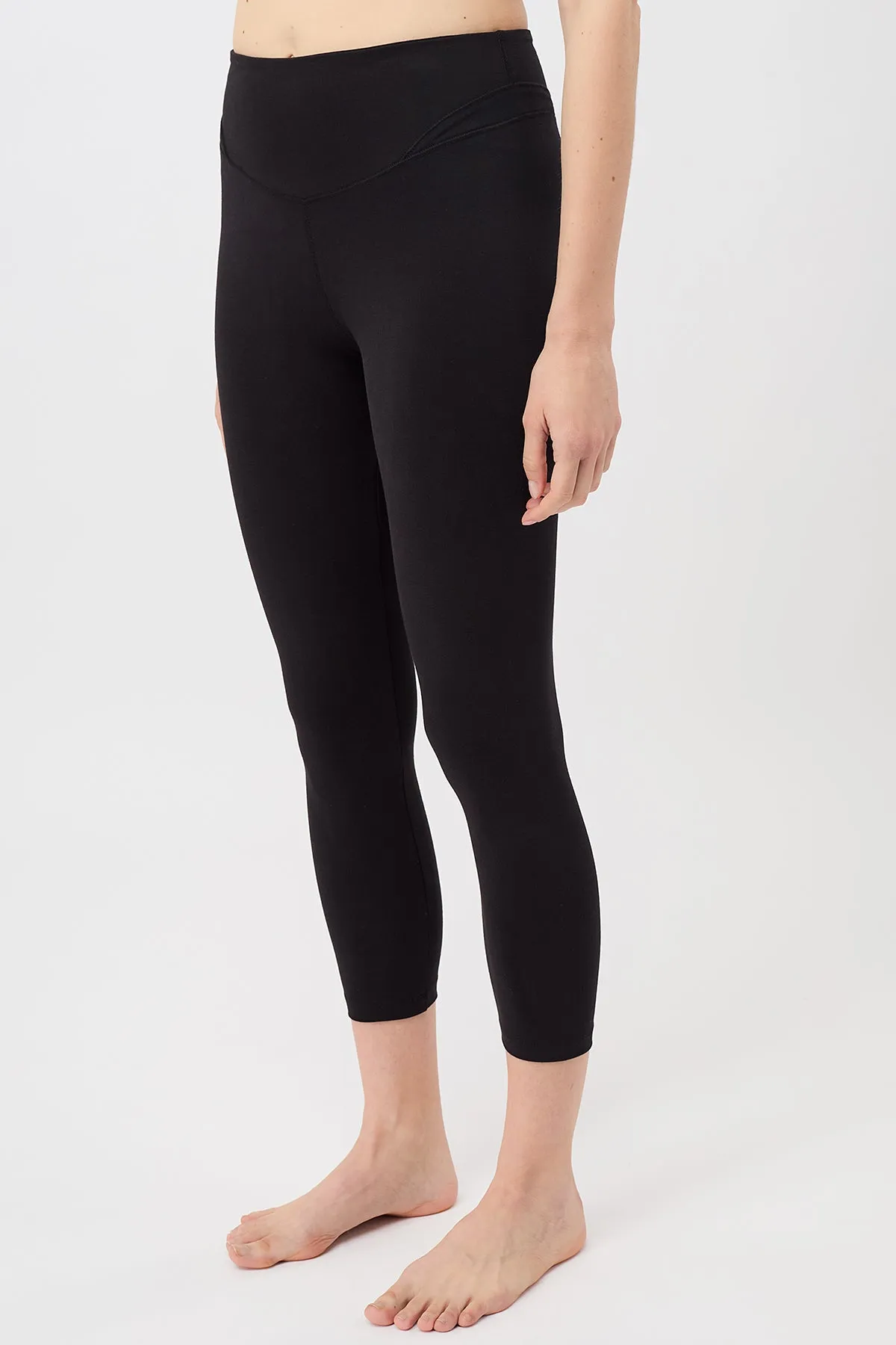 Cropped Yoga Pant (Black), GOTS