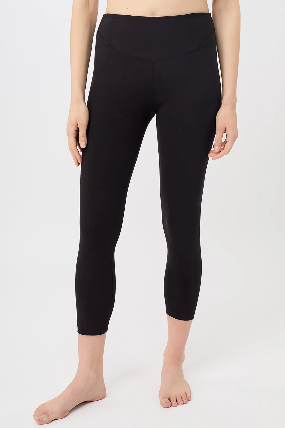 Cropped Yoga Pant (Black), GOTS