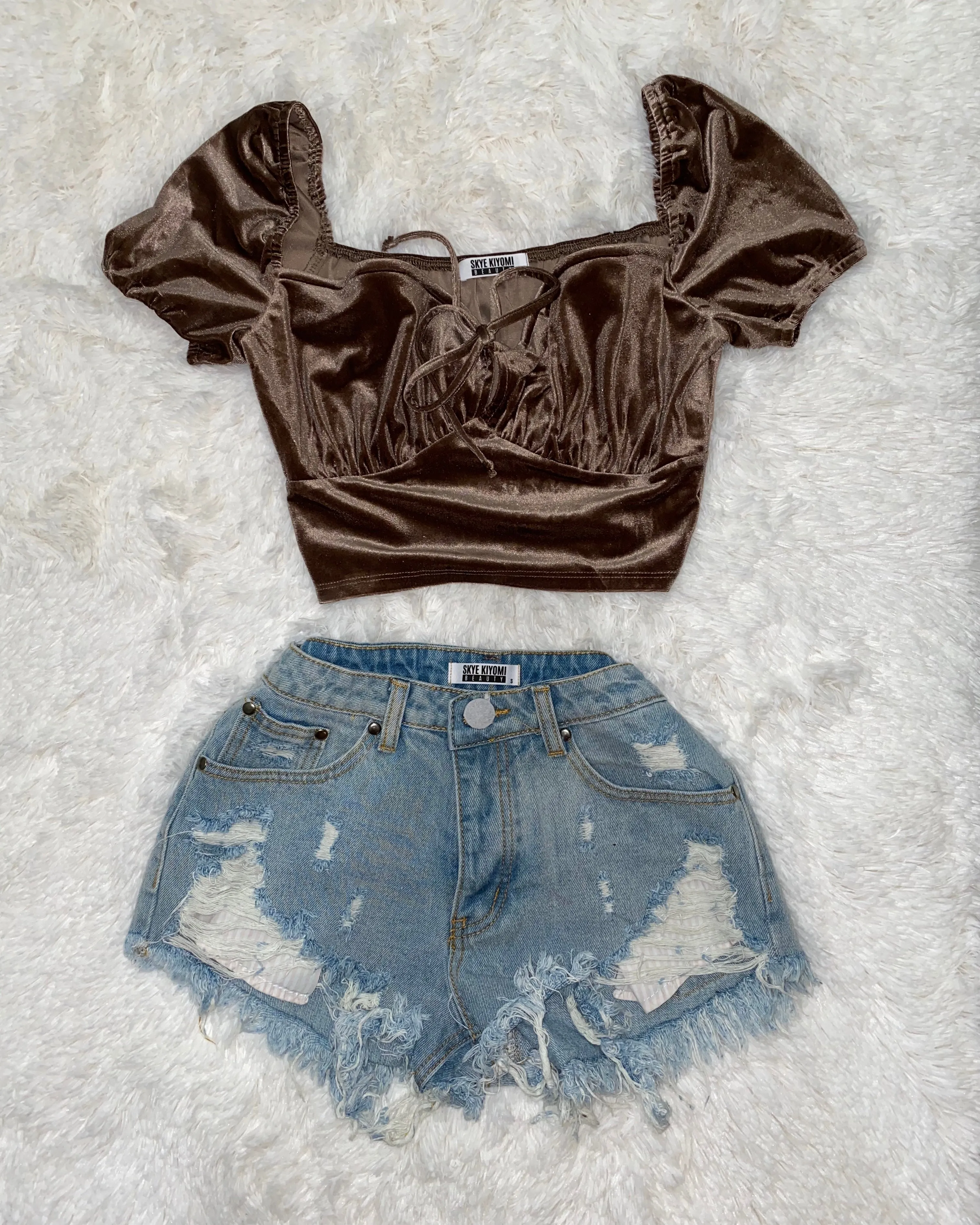 Crushed Velvet Crop Top