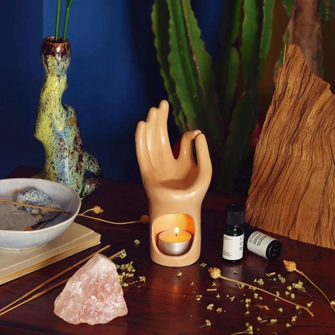 DOIY Om Meditation Hand Oil Burner