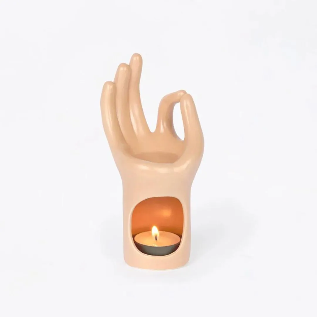 DOIY Om Meditation Hand Oil Burner