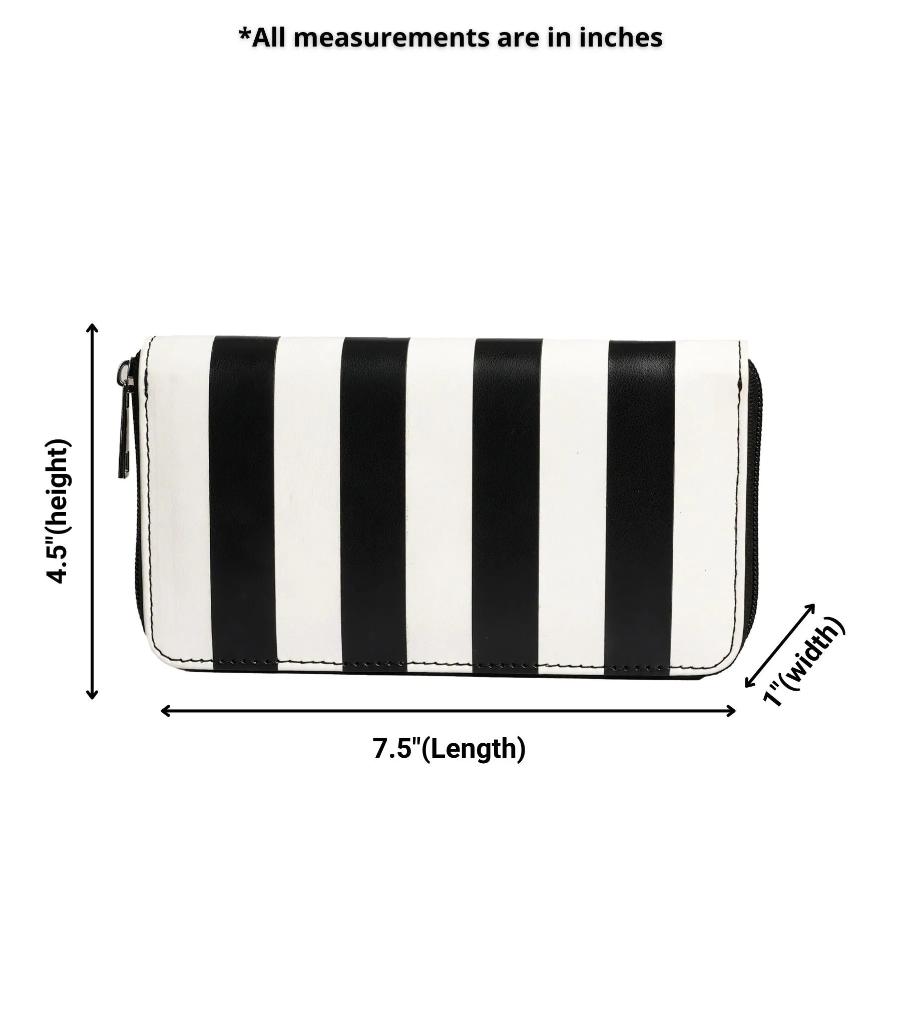 Duet Night Black and White Striped Clutch