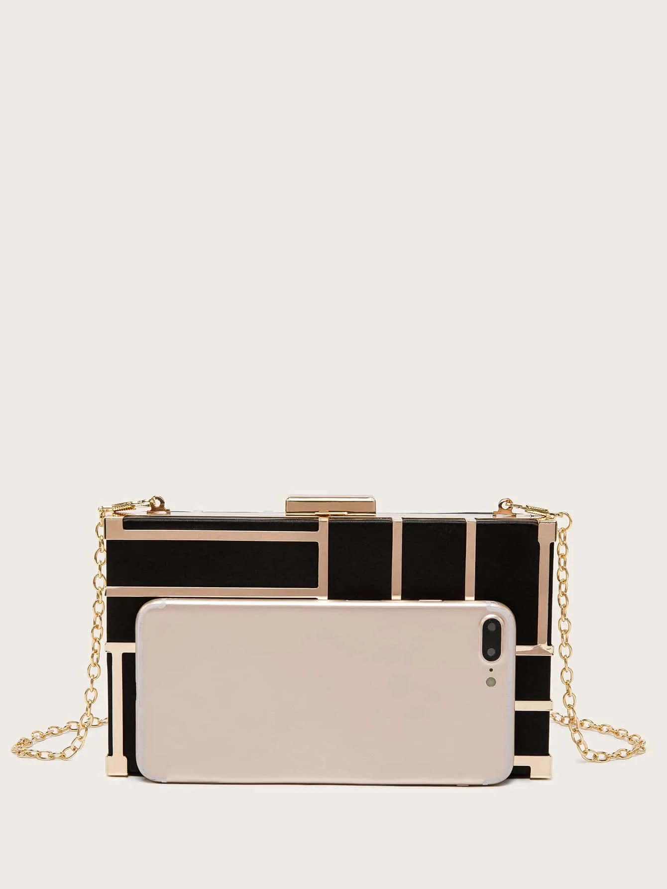 Elegant, Exquisite Mini Crossbody Bag Two Tone Geometric Pattern